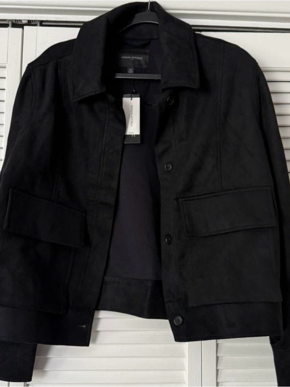 Banana Republic Black Suede Like Utility Jacket - Picture 2 of 4